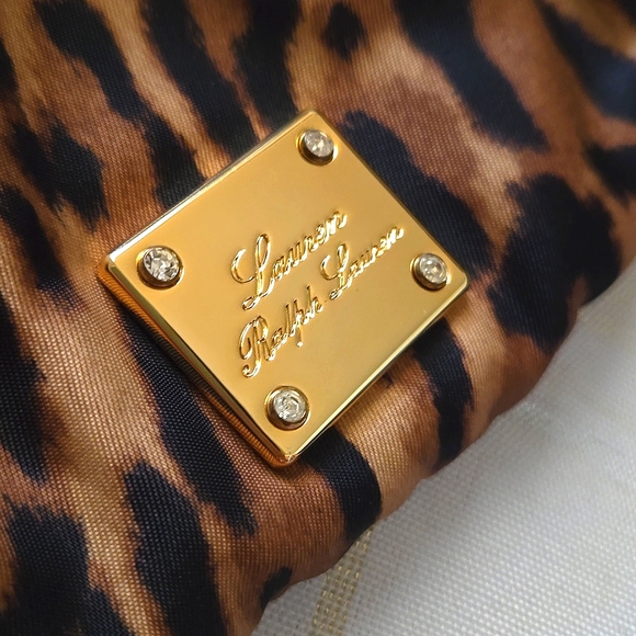 Lauren by Ralph Lauren Gold & Animal Print Wristlet - Picture 3 of 13